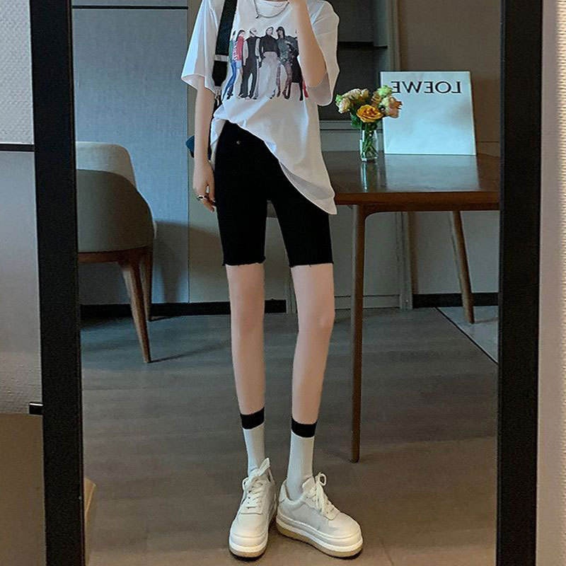 Cycling Shorts For Commute - Black Denim Short Shorts Women's Thin
